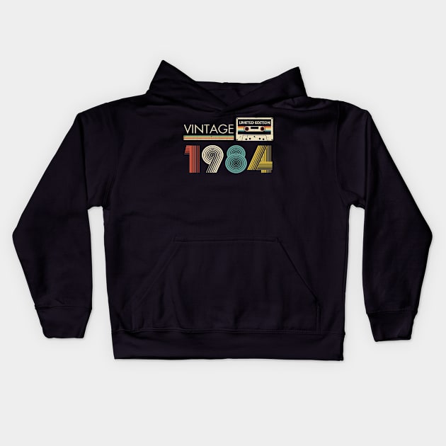 39th Birthday Vintage 1984 Limited Edition Cassette Tape Kids Hoodie by Brodrick Arlette Store